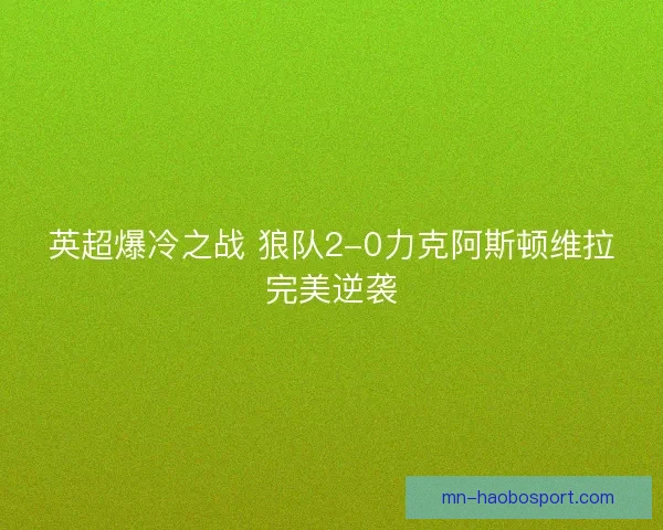 英超爆冷之战 狼队2-0力克阿斯顿维拉完美逆袭
